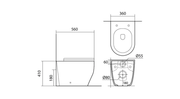 Комплект Aquatek Европа смывной бачок INS-0000019, унитаз напольный, приставной AQ1902-00 с тонким сиденьем soft-close, кнопка хром KDI-0000010