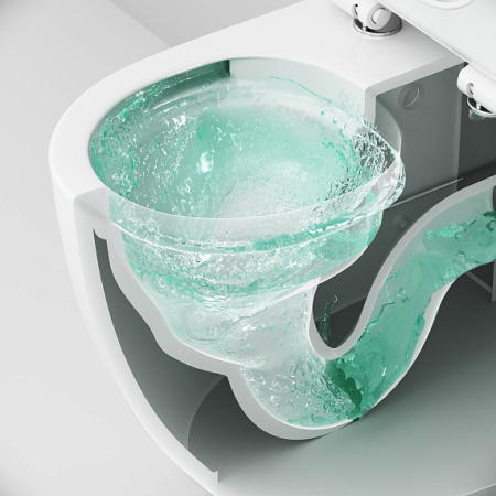 Унитаз компакт Am.Pm Like 875х630х360 мм цвет белый, напольный, горизонтальный (прямой) выпуск, безободковый, с сиденьем микролифт, дюропласт, подвод воды сверху универсальный (справа или слева).