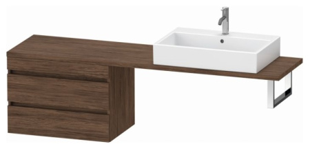 Тумба/шкафчик для консоли/столешницы Duravit DuraStyle под раковину 70х47,8х51,2 см, подвесная, ДСП, цвет: орех темный, 2 выдвижных ящика, прямоугольная