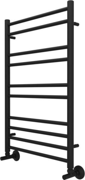 Полотенцесушитель Aquatek Либерти водяной П10 500х800 мм черный муар, нержавеющая сталь, лесенка, подключение нижнее