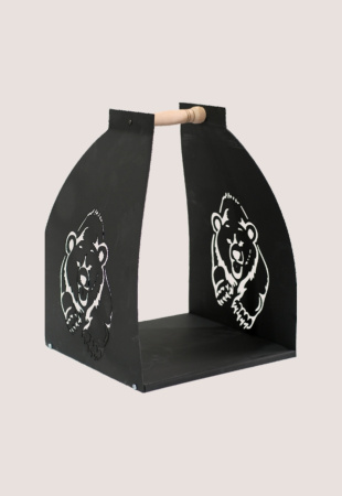 Дровница Теплодар Медведь, 350 х 350 х 500 мм, поленница из металла, подставка для дров дома/дачи/камина/печи