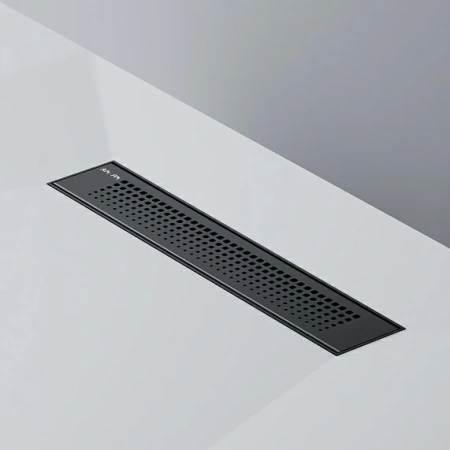 Душевой трап (лоток) AM.PM PrimeFlow 400 мм комбинированный затвор, с черной матовой решеткой, перфорированная, выходная труба 50 мм, линейный