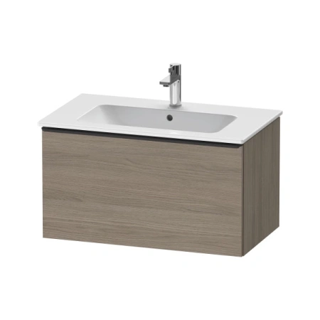 Тумба под раковину Duravit D-Neo, 81х46,2х44 см, подвесная, 1 выдвижной ящик, ДСП, цвет: дуб терра, шкафчик навесной, прямоугольная, правая/левая, в ванную комнату