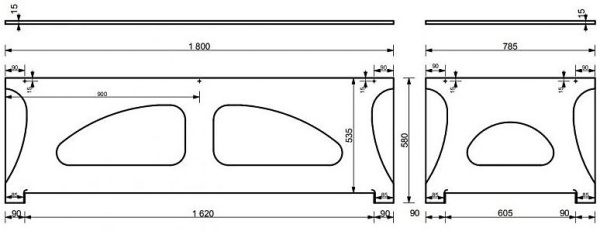 Панель фронтальная Эстет Дельта/Камелия 180 см, для ванны, ABS-пластик, цвет: белый, (экран для ванны) прямоугольный, лицевая панель, универсальная