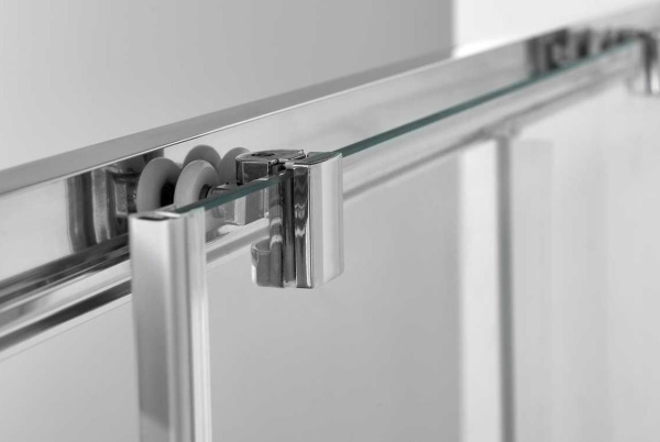 Душевая дверь Vincea Alpha  160х190 см, прозрачное стекло, профиль хром, левое/правое, плоская/в нишу, две двери раздвижные