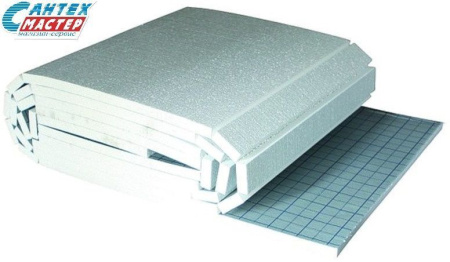 Фольгированная теплоизоляция HENCO, ESP, рулон 10м2, 1000х10000х25мм, разметка 100х100 мм, звукоизоляция - 33 дБ, 4kPa , UFH-TACK-ROL30