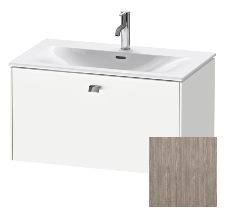 Тумба под раковину Duravit Brioso, 82х38,9х44,2 см, подвесная, 1 выдвижной ящик, ДСП, цвет: сосна серебристая/хром, шкафчик навесной, механизм доводчика, прямоугольная, правая/левая, в ванную комнату