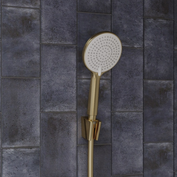 Душевая лейка IDDIS Optima Home круглая, 3 режима, размер 240х116х26 мм ABS-пластик, цвет золото матовое, для душа/ванной, душевой