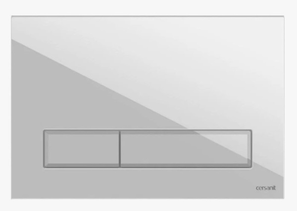 Кнопка смыва Cersanit Blick для LINK PRO/VECTOR/LINK/HI-TEC,двойной смыв, белая, клавиша управления для сливного бачка, инсталляции унитаза, двойная, механическая, панель, универсальная, размер 220х13х150 мм