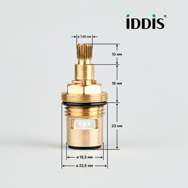Кран-букса IDDIS керамическая, 180°, 20 зубцов, G 1/2", M24, h=51 мм, IDDIS, 998CR511SM