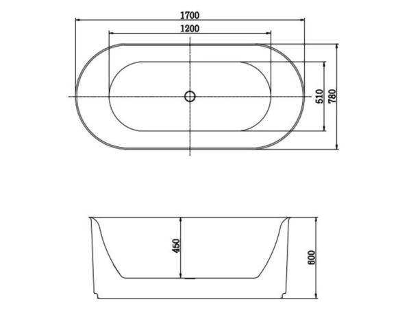 Ванна Aquatek Модена 170х78 см отдельностоящая, акрил, цвет белый глянцевый, (без гидромассажа, фронтальной панели), овальная, со сливом, с ножками, универсальная