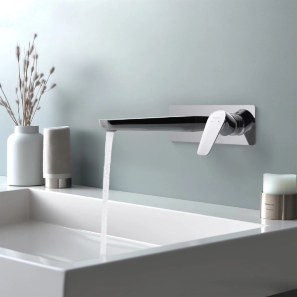 Смеситель для раковины/умывальника Aquatek Бетта встраиваемый, однорычажный, неповоротный, латунь, длина излива 204 мм, керамический, цвет хром