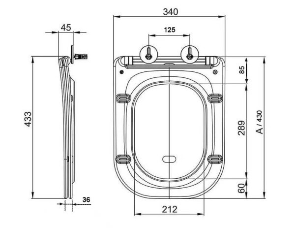 Cиденье для унитаза Aquatek Лугано 43,3х34х3,6 см дюропласт, цвет белый, с крышкой, быстросъемное, микролифт (SoftClose), крепление