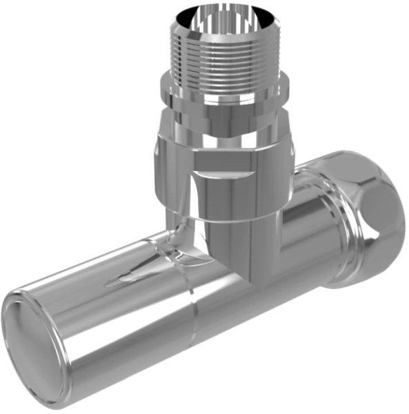 Комплект фитингов Aquatek 2 шт. вентиль круглый г/ш 3/4х1/2, эксцентрик 3/4х1/2, отражатель 3/4, цвет хром, для полотенцесушителя