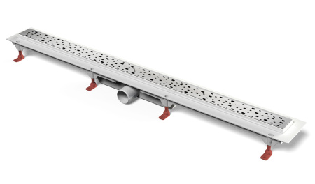 Водоотводящий желоб MCH CH750/50SN Square 750 мм, глянцевый хром, пластиковый, с рамкой из нерж.стали с боковым сливом D 50