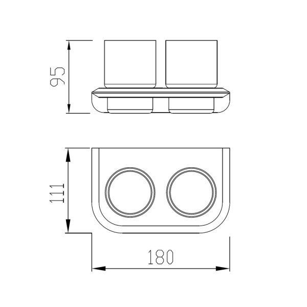 Стакан двойной ABBER Nord для зубных щеток, с держателем, настенный, нержавеющая сталь/стекло, в ванную, цвет матовое стекло/сатин AA1557SP