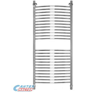 Полотенцесушитель 1200х500 мм Energy Elite водяной. 3/4" дюйма, нижнее подключение, из нержавеющей стали, форма лесенка дугой, настенный, цвет хром, для ванны, вертикальный, к стояку горячей воды, отопления, межосевое расстояние