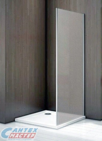 Душевая перегородка BAS Latte SP-90-G-WE 90х185 матовое стекло в нишу, открывание правое/левое, прозрачное закаленное стекло, раздвизжная, профиль хром, прямоугольная (душевое ограждение без поддона)