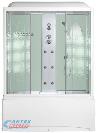 Душевая кабина 80х120х220 см Niagara Ultra (бокс) поддон высокий, прямоугольная, дверцы прозрачные мозаик, заднее стекло белое, с верхним душем, с гидромассажем, с сиденьем, электронная, смеситель, профиль, прозрачное стекло, белая, закрытая Душевая кабина 80х120х220 см Niagara Ultra (бокс) поддон высокий, прямоугольная, дверцы прозрачные мозаик, заднее стекло белое, с верхним душем, с гидромассажем, с сиденьем, электронная, смеситель, профиль, прозрачное стекло, белая, закрытая