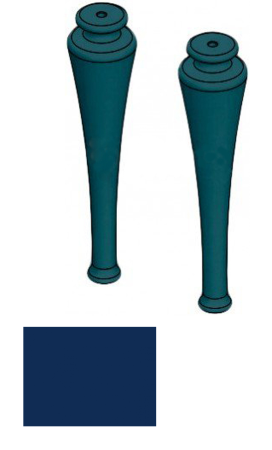 Ножки для тумбы Cezares Tiffany, дерево, цвет: синий, для мебели, ножки, 8х8х35 см, округлые, в ванную комнату, мебельные