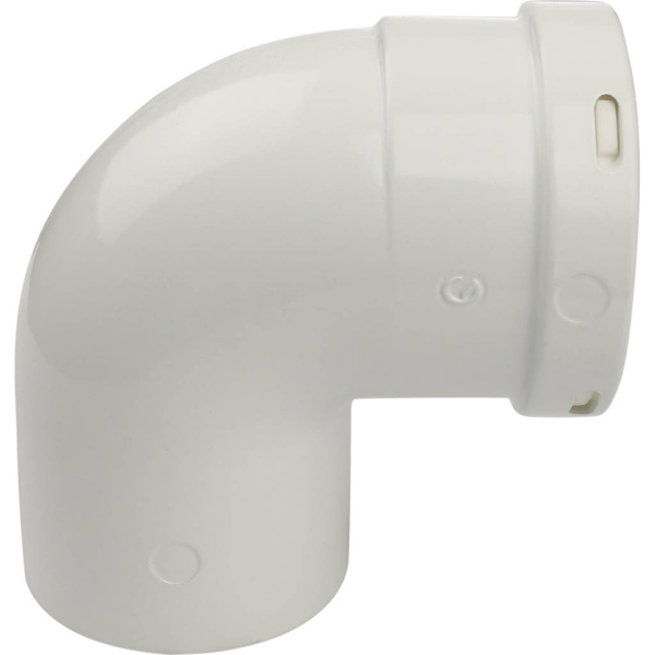 Элемент дымохода отвод 90° п/м STOUT Ø80 для воздухоподводящей трубы SCA-0080-000090