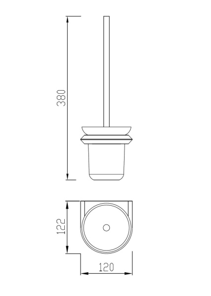 Ершик для унитаза ABBER Nord настенный, материал: нержавеющая сталь/стекло/пластик, для туалета/унитаза, ванную комнату/туалет, цвет матовое стекло/золото матовое AA1532G