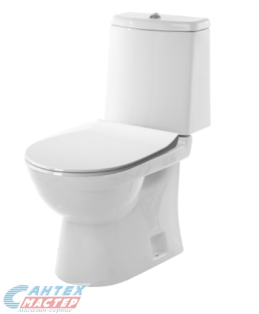 Унитаз компакт Sanita Luxe Next Slim, белый, универсальный выпуск, напольный, сиденье дюропласт с микролифтом, арматура двухреж. арм. Oliveira