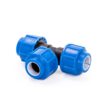 Тройник ПНД  110х110х110 мм Lammin равнопроходной, фитинг компрессионный (обжим) для труб