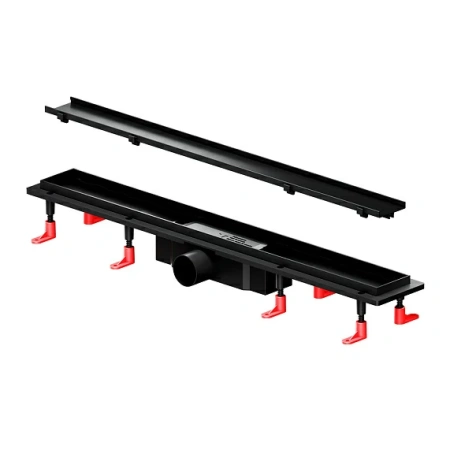 Душевой трап (лоток) AM.PM PrimeFlow 700 мм комбинированный затвор с черной матовой решеткой, под плитку, цвет черный матовый, выходная труба 50 мм, линейный