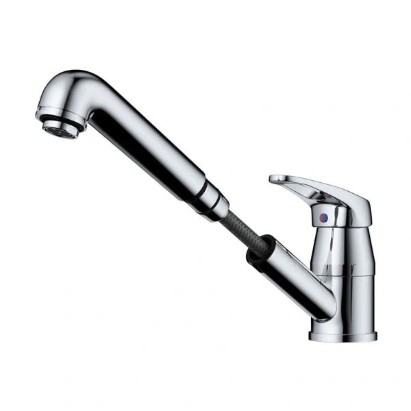 Смеситель для кухни/мойки Omoikiri Tateyama-S-BE, однорычажный, керамический картридж, вытяжной шланг, длина излива 216 мм, латунь, цвет ваниль