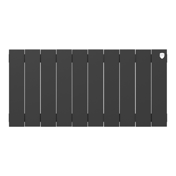 Радиатор отопления Royal Thermo PianoForte 300 Noir Sable (10 секций) биметаллический, боковое подключение, для квартиры, дома, водяные, мощность 1230 Вт, настенный, батарея, черный графит