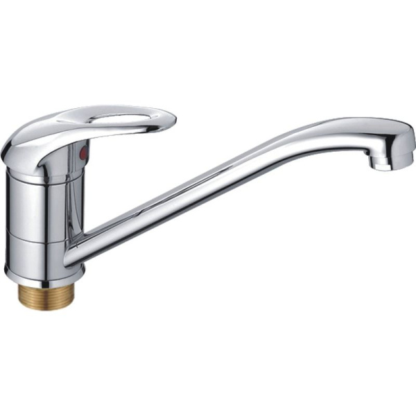 Смеситель для кухни/мойки HAIBA CRON однозахватный, поворотный, длина 221 мм, силумин, цвет хром