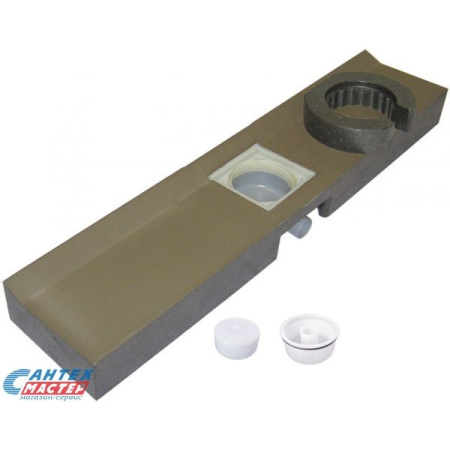 Низкий трап Ду50 с "Сухим" сифоном, встроенный в монтажную плиту с горизонтальным выпуском, без подрамника, HL 530F.0