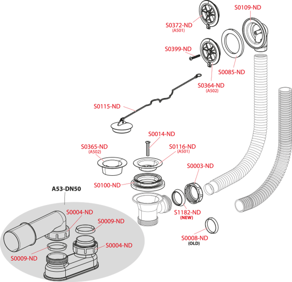 Обвязка Alcaplast для ванны A501 AG210112160
