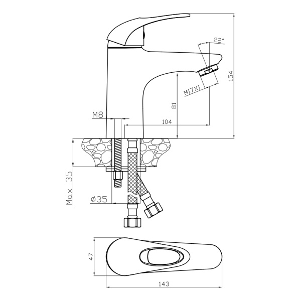 Смеситель для раковины/умывальника Olives VEGA 12100VE однорычажный, неповоротный, керамический картридж, длина излива 104 мм, латунь, цвет хром 12100VE