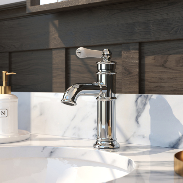 Смеситель для раковины/умывальника IDDIS Oxford, однорычажный, неповоротный, керамический картридж, длина излива 166 мм, латунь, цвет хром