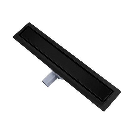 Водоотводящий желоб Raglo R652.50.06 с двухсторонней решеткой под плитку 500 мм, цвет черный, поворотный сифон 360°, DN 50 