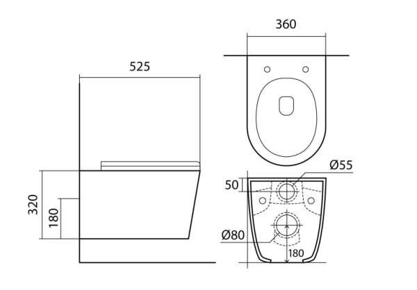 Комплект унитаза с инсталляцией Aquatek Вега (Сет) c сиденьем микролифт, с клавишей смыва (кнопкой, клавишей двойного смыва) черная, комплект крепления