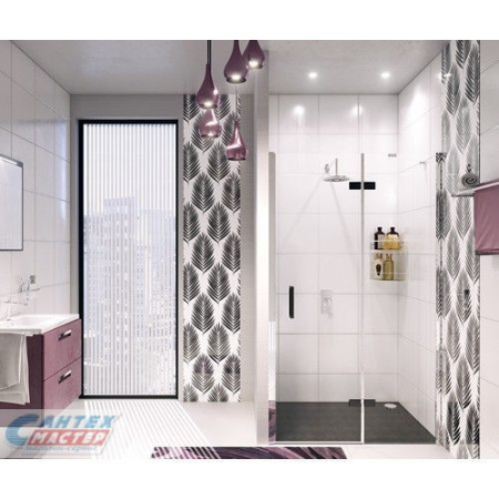 Душевая дверь Wasserkraft Aller Black 10H05RB 1200x2000 правая профиль хром прозрачное стекло в нишу, открывание правое/левое, прозрачное закаленное стекло, раздвизжная, профиль хром, прямоугольная (душевое ограждение без поддона)