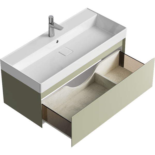 Тумба под умывальник AQWELLA Geometria 100 см шалфей зелёный