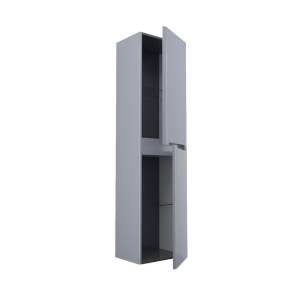 Пенал IDDIS Edifice 40х30х150 см, подвесной, универсальная ориентация, 2 распашные дверцы/со стеклянными полками, цвет светло-серый, в ванную комнату