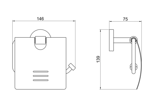 Держатель для туалетной бумаги Aquatek Бетта с крышкой, цвет хром, настенный, нержавеющая сталь, форма округлая, для туалета/ванной, бумагодержатель