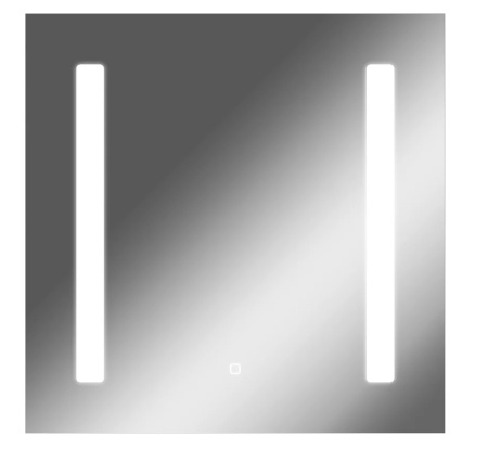 Зеркало Домино Good Light 2-75, 75х70 см, с LED/ЛЕД-подсветкой, прямоугольное, выключатель сенсорный, для ванны, навесное/подвесное/настенное, дизайнерское