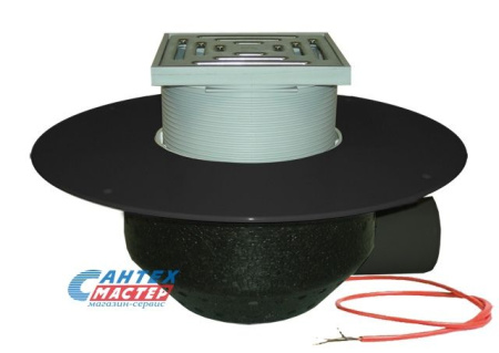 Кровельная воронка Ду75 с горизонтальным выпуском, с электроподогревом для ПП-мембран, HL 64.1BF/7