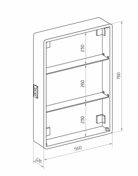 Зеркальный шкаф Континент "Elliott Led", 60х80 см, подвесной, с LED/ЛЕД-подсветкой, выключатель: сенсорный, цвет белый, зеркало, 1 распашная дверца, прямоугольный, правый
