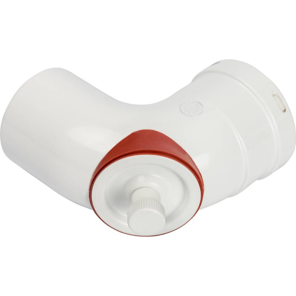 Отвод STOUT Ø80 90° град внутр/наруж п/м с инспекционным окном для воздухоподводящей трубы газового котла, элемент коаксиального дымохода (Стоут)