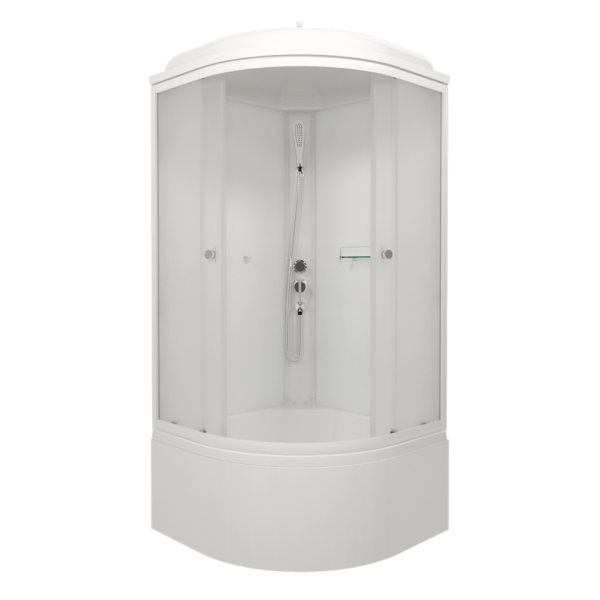Душевая кабина 90х90х218,5 см Тритон Вельвет Б поддон высокий, полукруглая, угловая, без гидромассажа, стекло матовое, закрытая