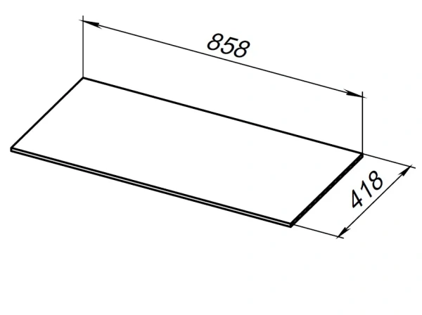 Столешница Allen Brau Liberty 90, цвет графит структ, 858х418х10 мм, керамогранит, прямоугольная, для мебели, без отверстия