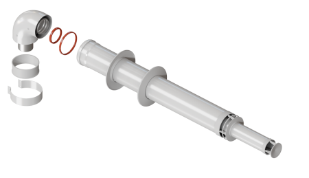 Комплект дымохода Krats Антилед DN60/100-750 универсальный (алюминевый), коаксиальный (кроме IMMERGAS и Deluxe 75/100 стар )