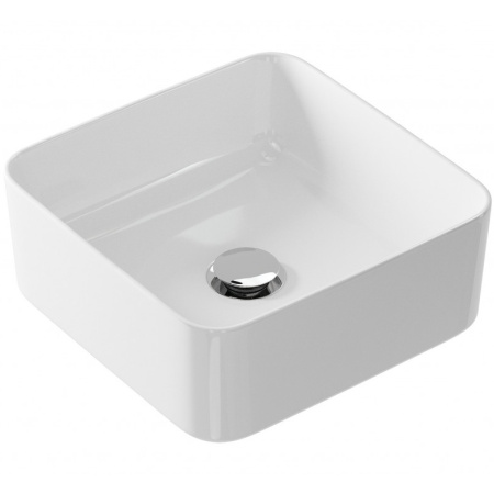 Раковина Cersanit Crea 35, накладная, квадратная, керамическая/фарфоровая, цвет белый, без отверстия под смеситель, без слива-перелива